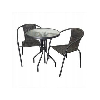 Čierny záhradný lounge set pre 2 - M.A.T. Group