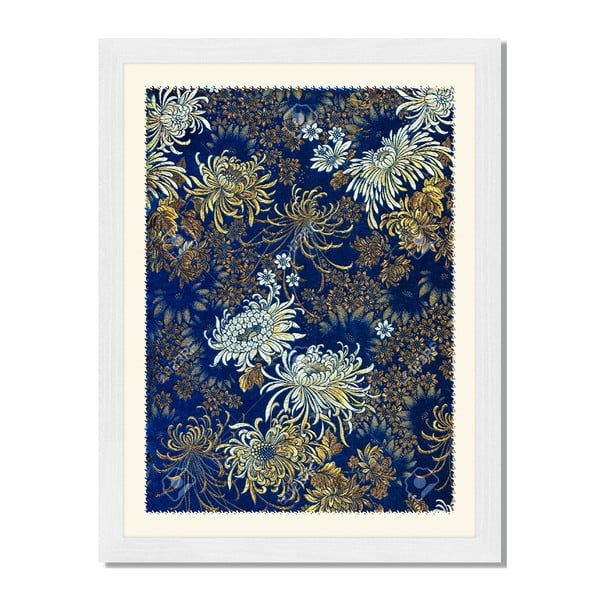 Obraz v ráme Liv Corday Asian Blue & Gold, 30 x 40 cm