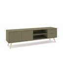 Zelený matný TV stolík 180x53x40 cm Campus – Marckeric