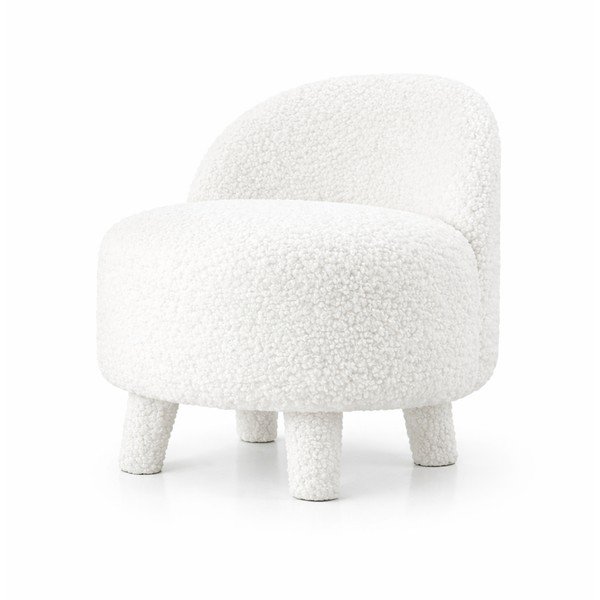 Biele detské kresielko z textílie bouclé Moouv – Artie
