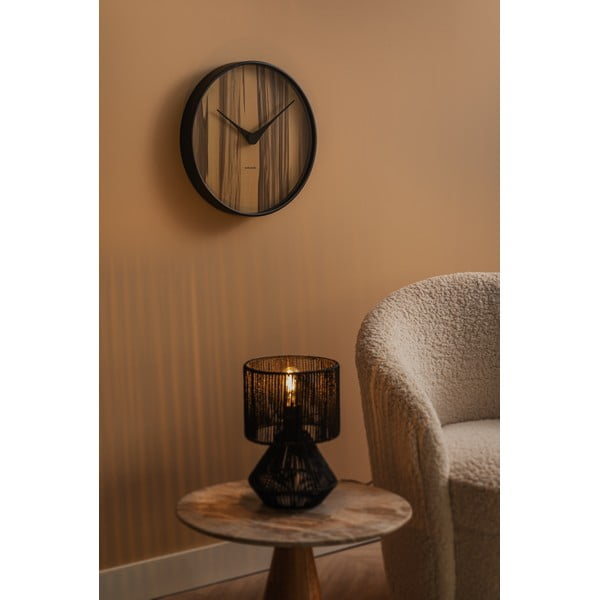 Čierna stolová lampa s tienidlom z papierového výpletu (výška 30 cm) Forma – Leitmotiv-image-1