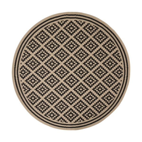 Čierno-béžový okrúhly vonkajší koberec ø 160 cm Moretti - Flair Rugs