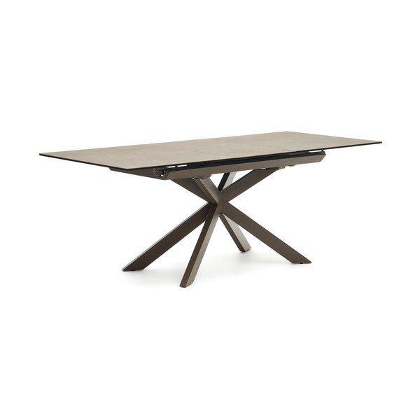 Hnedý rozkladací jedálenský stôl s keramickou doskou 90x160 cm Atminda – Kave Home-image-4