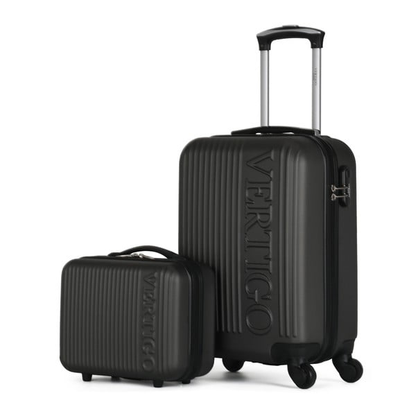 Sada 2 tmavosivých cestovných kufrov na kolieskach VERTIGO Valises Cabine & Vanity Case