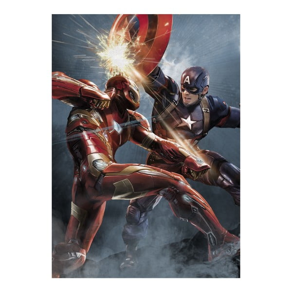 Nástenná ceduľa Civil War Divided We Fall - Cap vs Iron Man