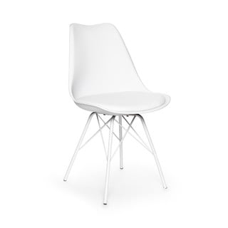Súprava 2 bielych stoličiek s bielym kovovým podstavcom Bonami Essentials Eco
