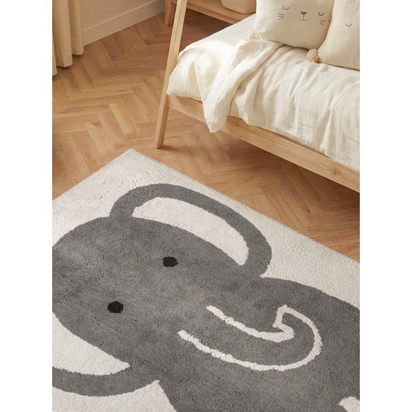 Sivý/krémovobiely prateľný/ručne tkaný bavlnený detský koberec 140x200 cm Snuggle Emil – Hanse Home-image-2
