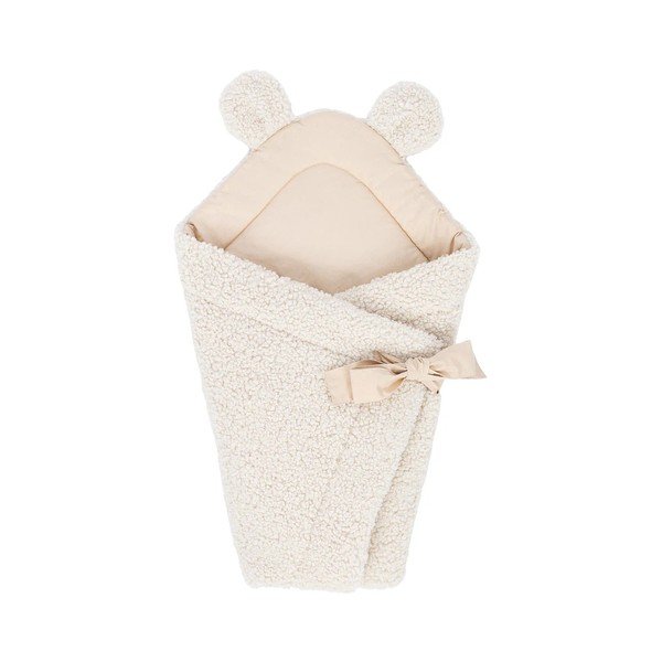 Krémová detská zavinovačka s baránkom 35x65 cm – Meowbaby