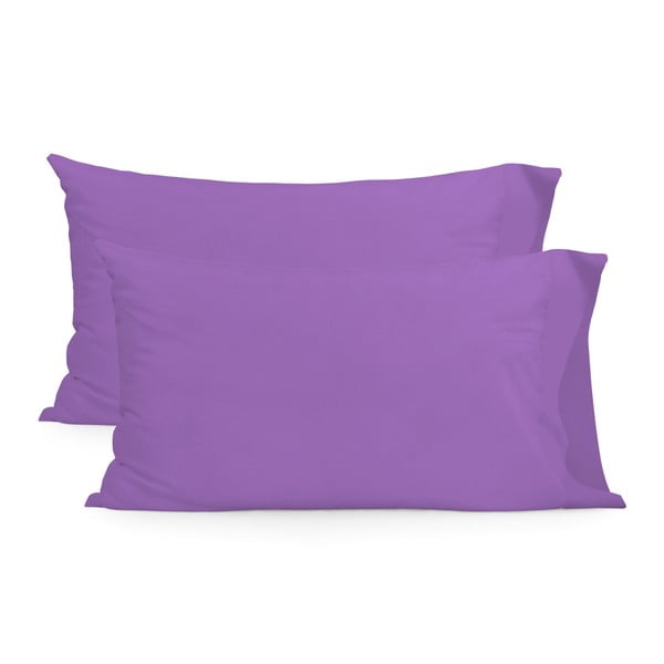 Sada 2 fialových obliečok na vankúš HF Living Basic, 50 × 80 cm