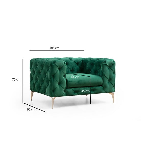 Zelené kreslo Como – Artie-image-3