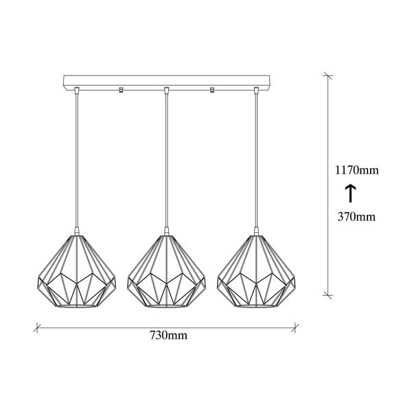Čierne závesné svietidlo s kovovým tienidlom Diamond – Opviq lights-image-4