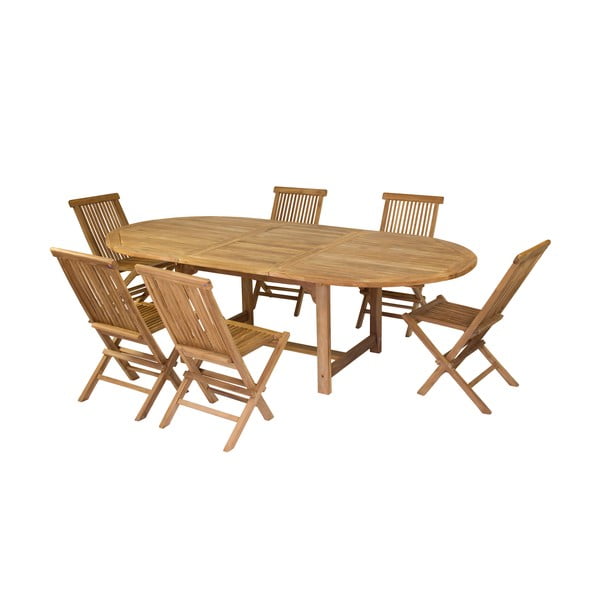Sada 6 stoličiek a jedálenského stola z teakového dreva Santiago Pons