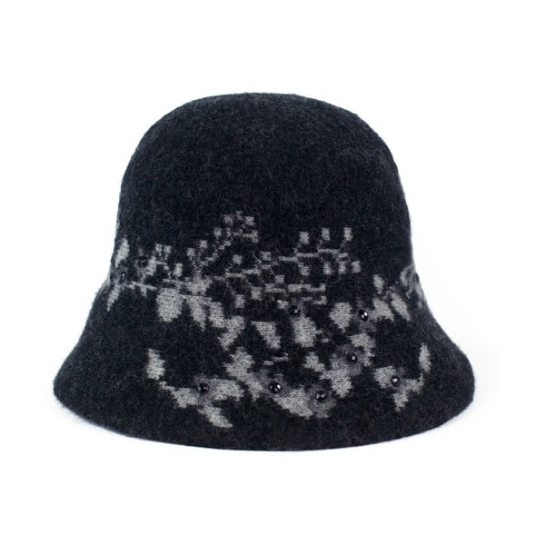 Čierny klobúčik so sivými detailmi Bala