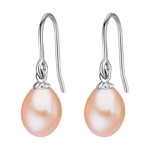 Náušnice so svetlooranžovou perlou Chakra Pearls Loes