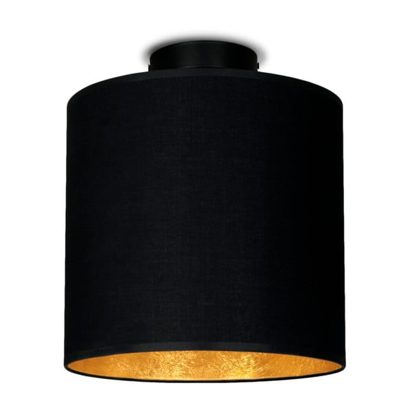 Čierne stropné svietidlo s detailom v zlatej farbe Sotto Luce MIKA Elementary S PLUS CP