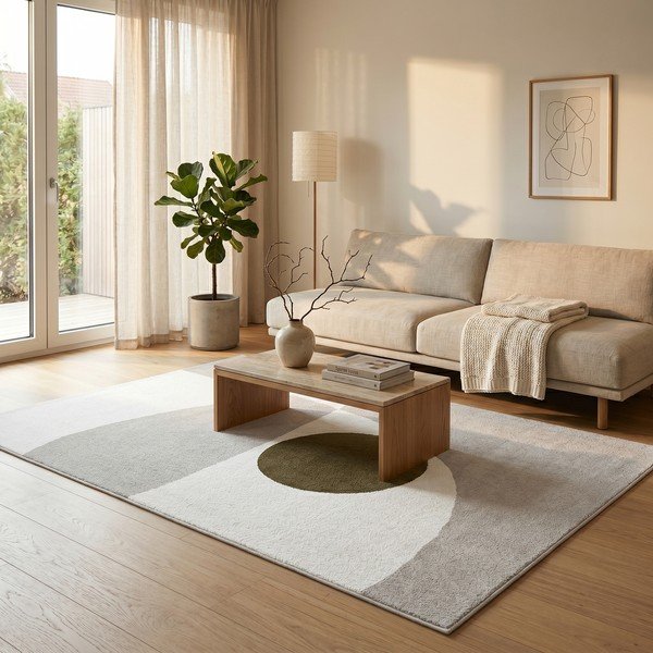 Béžový/krémovobiely koberec 120x170 cm Martini – ESTE-image-1