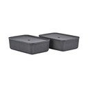 Čierne úložné boxy v súprave 2 ks s vekom 48x32x20,5 cm Pulp – Zone