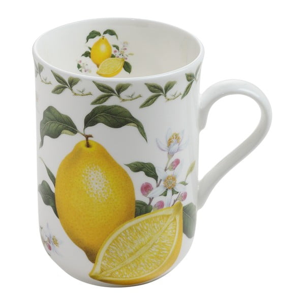 Hrnček z kostného porcelánu Maxwell & Williams Orchard Fruits Lemon, 320 ml