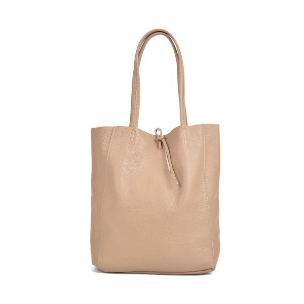 Béžová dámska kožená kabelka Sofia Cardon Shopper