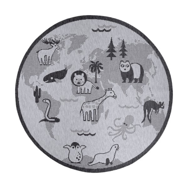 Sivý okrúhly koberec ø 120 cm Animal World – Hanse Home