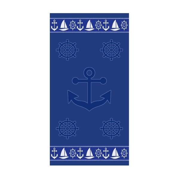 Modrá bavlnená plážová osuška 70x140 cm Anchor – B.E.S.