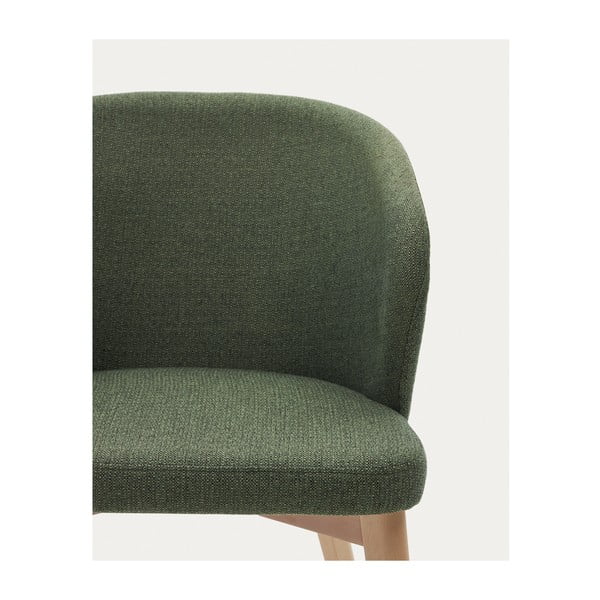 Tmavozelené čalúnené jedálenské kreslo Darice – Kave Home-image-2