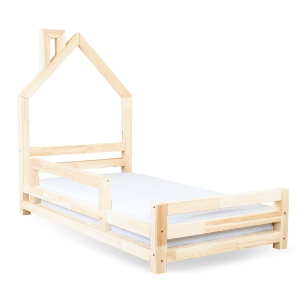 Tyrkysová bočnica z borovicového dreva k posteli Benlemi Safety, dĺžka 90 cm-image-2