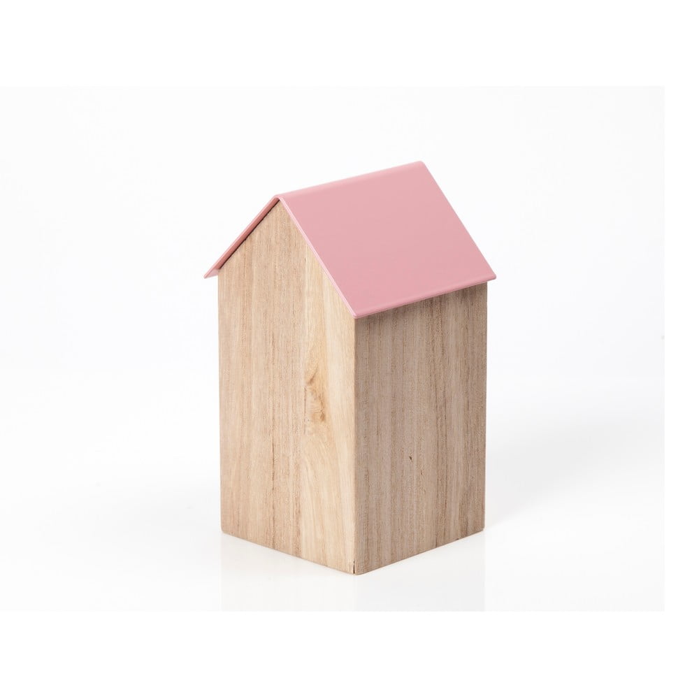 Ružový úložný box House Medium