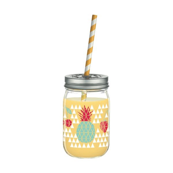 Pohár s viečkom a slamkou Ritzenhoff Kathrin Stockebrand Pineapple, 445 ml