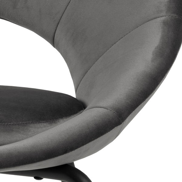 Tmavosivá zamatová jedálenská stolička Actona Julia-image-1