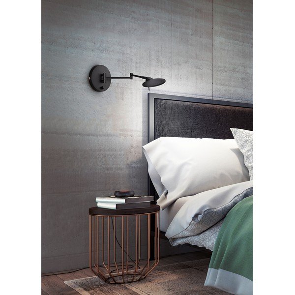 Matne čierne LED nástenné svietidlo s ohýbateľnou konštrukciou/so stmievačom Kazan – Trio-image-1