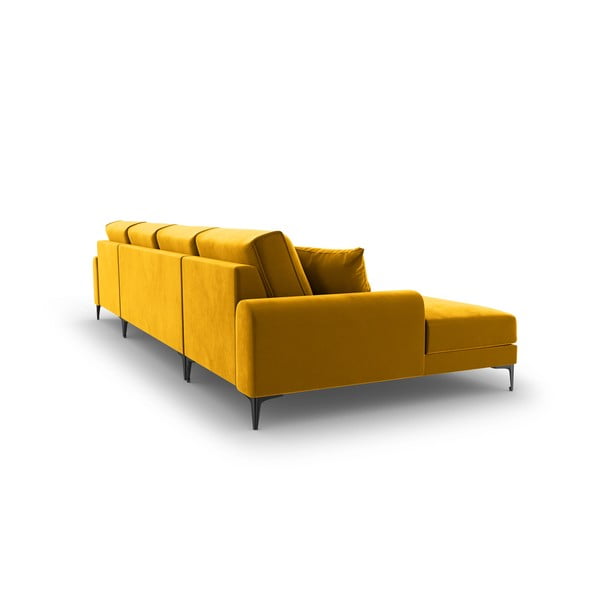 Žltá zamatová pohovka do "U" Mazzini Sofas Madara-image-3
