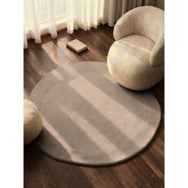 Béžový ručne tkaný okrúhly koberec s prímesou vlny ø 160 cm Kari Organic – Villeroy&Boch-image-1