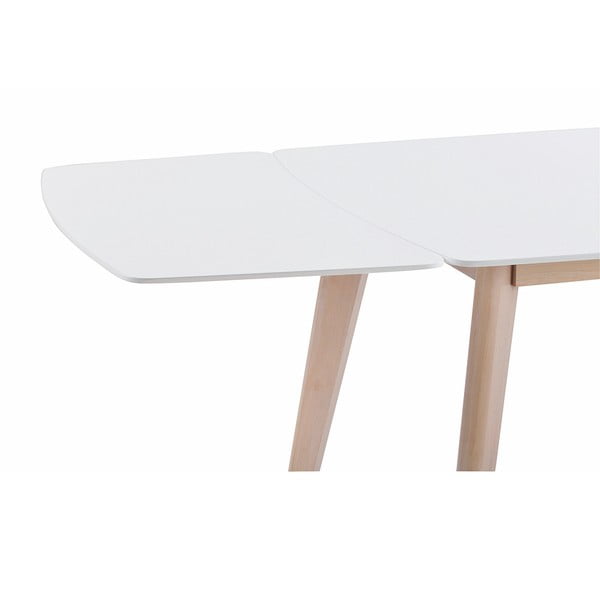 Biela drevená prídavná doska k jedálenskému stolu Folke Sanna, 45 × 90 cm