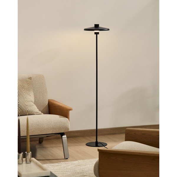 Čierna stojacia lampa s kovovým tienidlom (výška  130 cm) Nuvira – Kave Home-image-2