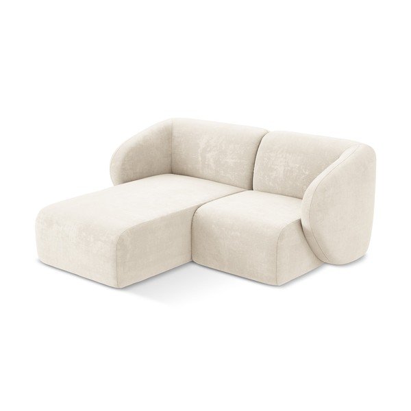 Béžová ženilková rohová pohovka (ľavý roh/s leňoškou) Lani – Makamii-image-2