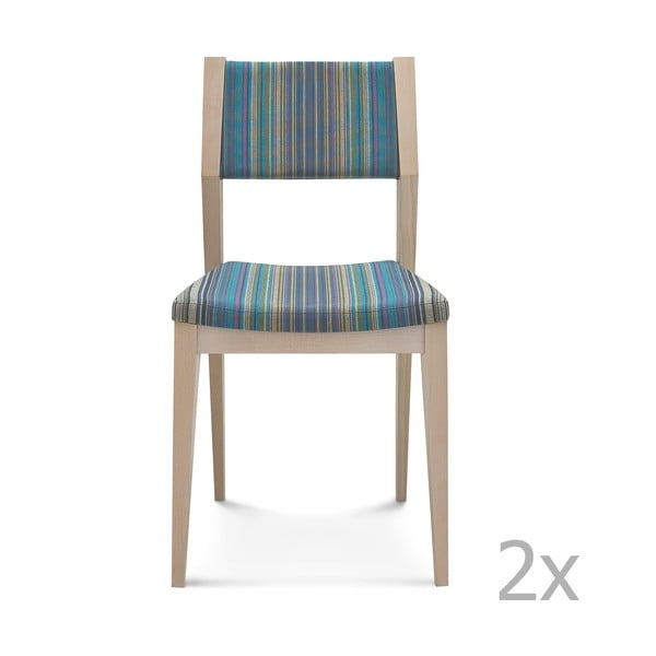 Sada 2 modrých drevených stoličiek Fameg Karen