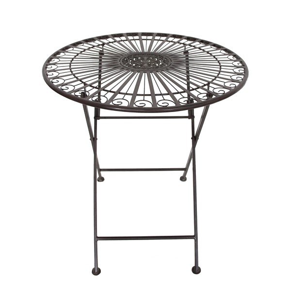 Tmavohnedá kovová záhradná jedálenská súprava pre 2 osoby – Garden Pleasure-image-4