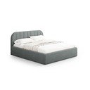 Tmavosivá čalúnená dvojlôžková posteľ s úložným priestorom s roštom 140x200 cm Juno – Windsor & Co Sofas