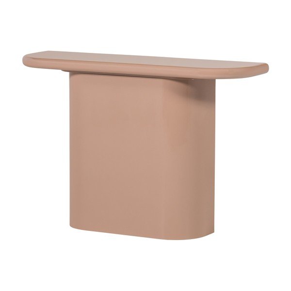 Svetloružový lesklý konzolový stolík 30x120 cm Nocta – WOOOD