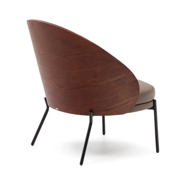 Hnedé kreslo z imitácie kože Eamy – Kave Home-image-4