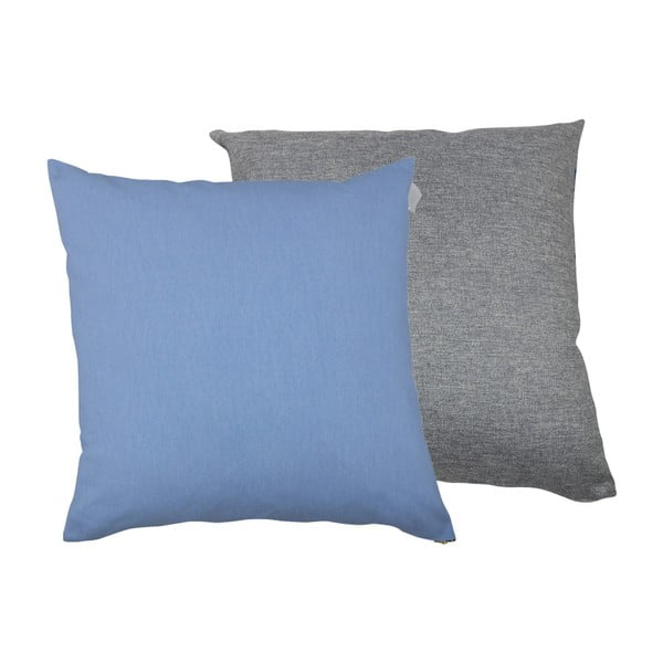 Sada 2 vankúšov s výplňou Karup Deco Cushion Blue Breeze/Granite Grey, 45 × 45 cm