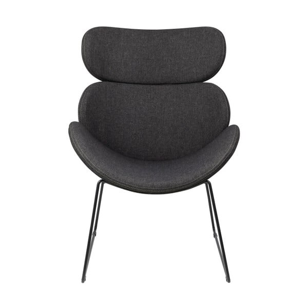Tmavosivé kreslo s čiernymi nohami Actona Cazar-image-4