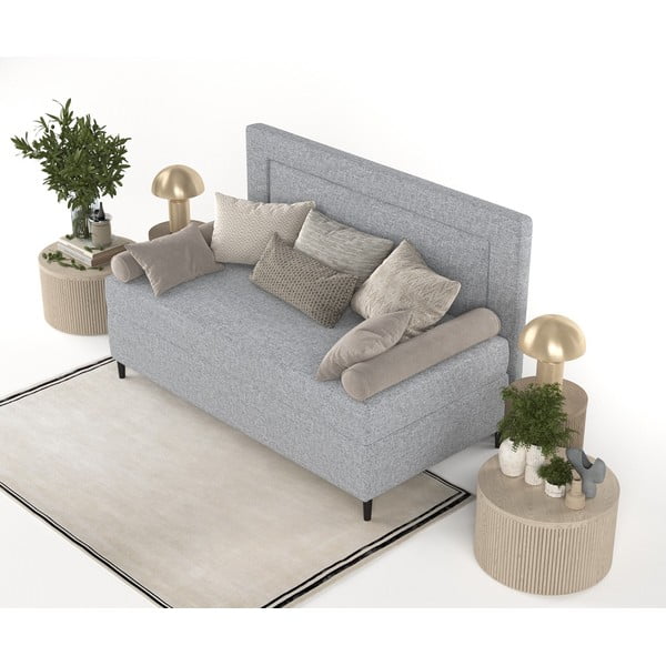 Sivá čalúnená jednolôžková posteľ 90x200 cm Alba – Maison de Rêve-image-3