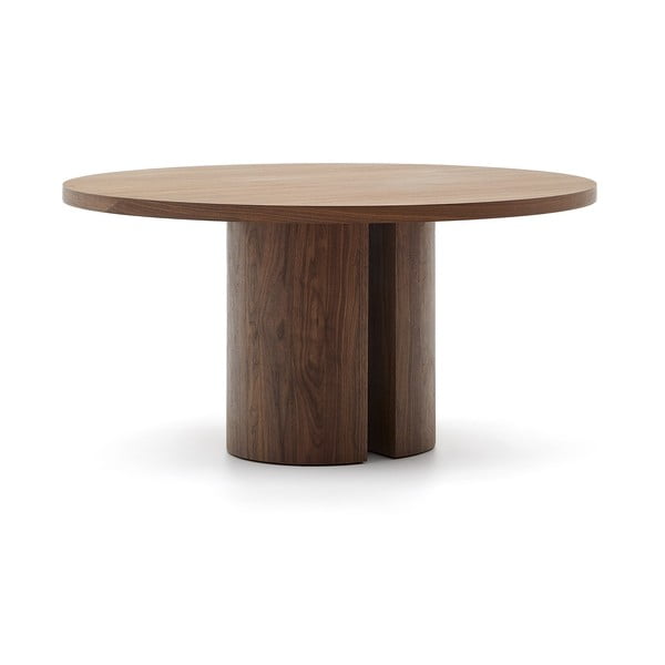 Hnedý okrúhly jedálenský stôl v dekore orecha ø 150 cm Nealy – Kave Home-image-3