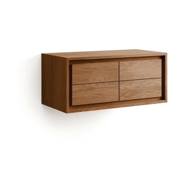 Hnedá závesná skrinka pod umývadlo z teakového dreva 90x40 cm Kenta – Kave Home-image-3