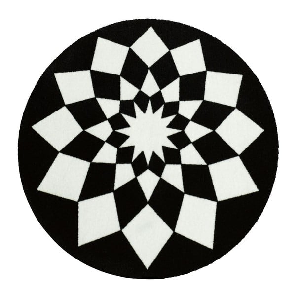 Koberec Deko - čierna geometria, 100 cm