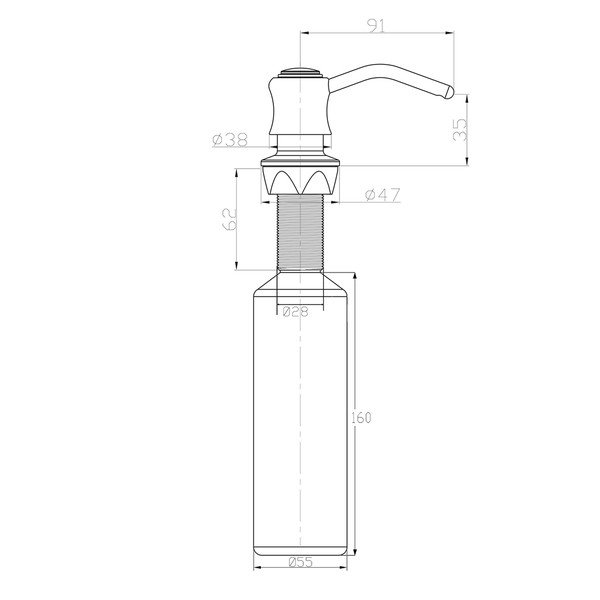 Plastový zápustný dávkovač mydla v lesklo striebornej farbe 350 ml – Sapho-image-1