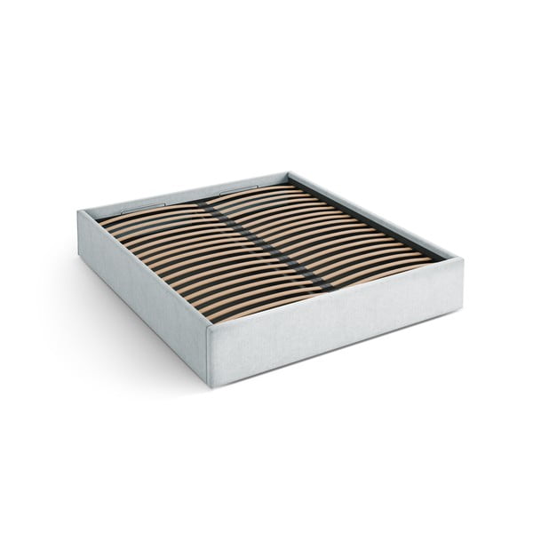 Svetlosivá čalúnená dvojlôžková posteľ s úložným priestorom/bez čela s roštom 140x200 cm Susan – Micadoni 