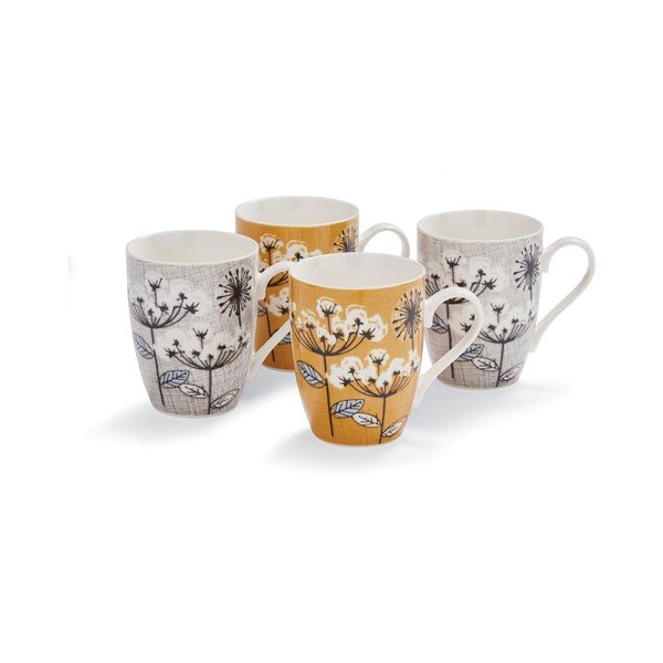 Sada 4 porcelánových hrnčekov Cooksmart England Spring, 350 ml